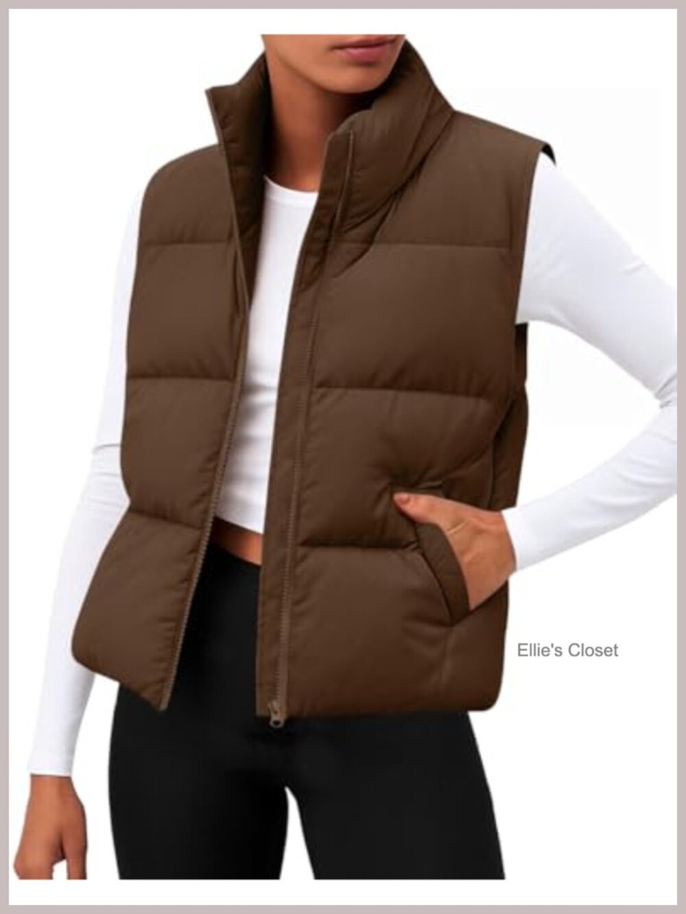 Women's Lightweight Puffer Vest Cropped Winter Warm Coat